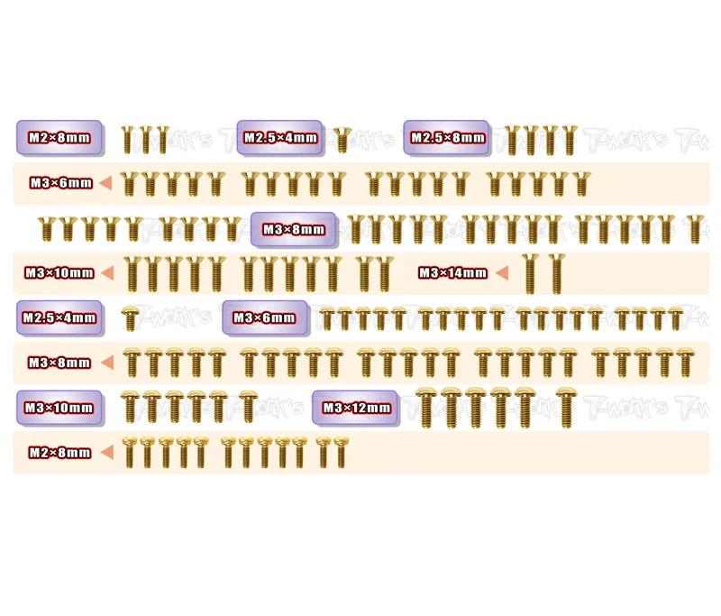 GSS-XQ11 Gold Plated Steel Screw Set 136pcs. ( For Xpress XQ11 )