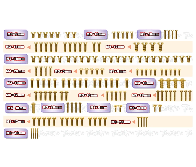 GSSU-iX5BGold Plated Steel UFO Screw Set 145pcs. ( For Hong Nor iX5B )