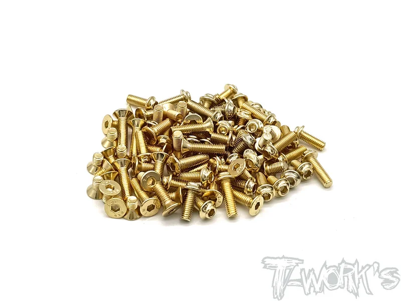 GSSU-MTC2Gold Plated Steel UFO Screw Set 126pcs. ( For Mugen MTC2 )