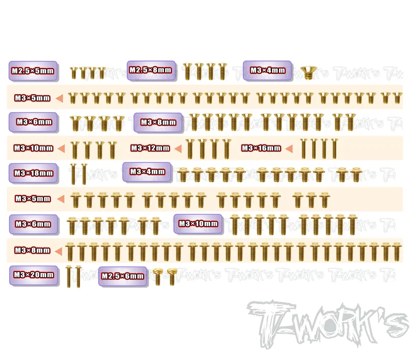 GSSU-X4'26-G Gold Plated Steel UFO Screw Set 145pcs. ( For Xray X4'26 Graphite-Spec Car )