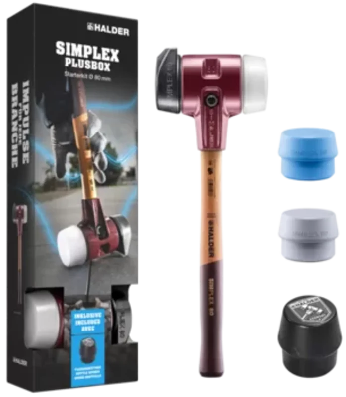 HALDER HALDER SIMPLEX BONUS BOX STARTER KIT, SIMPLEX 80, 3027.280 "STAND-UP" MALLET - W/ EXTRA BLUE AND GREY INSERTS, PLUS FREE BOTTLE OPENER |3027S025