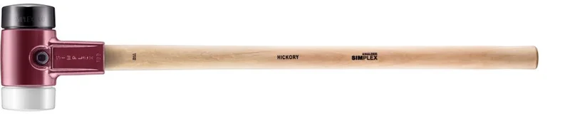 HALDER SIZE 100 SIMPLEX SLEDGE-MALLET WITH SIZE 3.94" BLACK COMPOSITE RUBBER & WHITE SUPERPLASTIC FACES & 900 MM HICKORY HANDLE | 3027.100