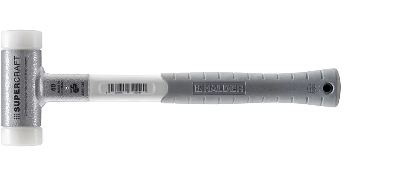 HALDER SIZE 40 SUPERCRAFT-MALLET NON-REBOUND, WITH FIBERGLASS HANDLE & RUBBER GRIP, SIZE 1.57" NYLON FACES | 3399.040