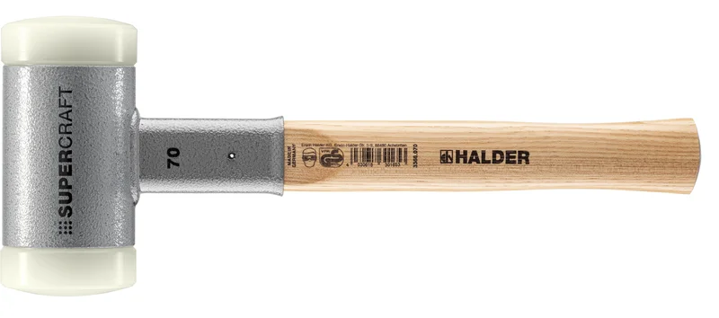 HALDER SIZE 70 SUPERCRAFT-MALLET NON-REBOUND, HICKORY HANDLE, SIZE 2.76 "NYLON FACES | 3366.070