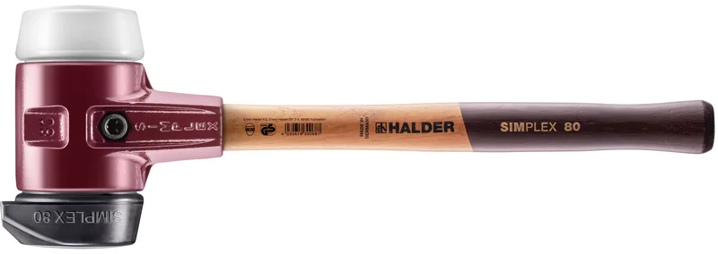 HALDER SIZE 80 SIMPLEX MALLET WITH BLACK COMPOSITE RUBBER "STAND-UP" & SUPERPLASTIC FACES |3027.280