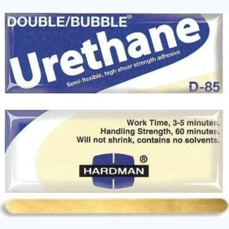 Hardman Double Bubble D85 Blue/Beige-Label 04023 - Fast Setting 5-min toughened impact resistant Urethane Adhesive