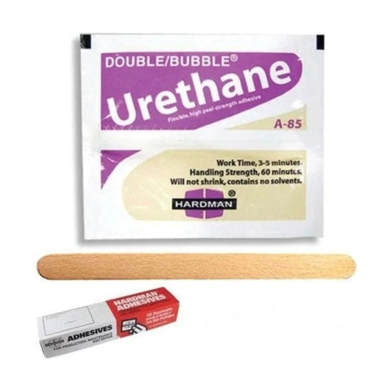 Hardman Double Bubble Purple/Beige-Label A85 04024 - Crystal Clear Flexible Water-Resistant Urethane Adhesive