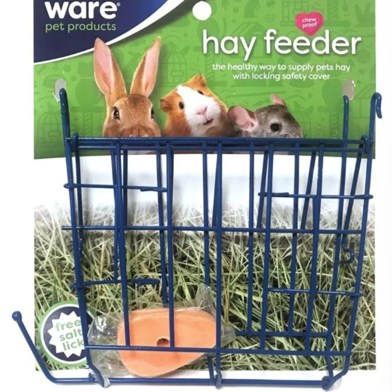 HAY FEEDER - WIRE RACK WITH FREE SALT LICK ASSORTED