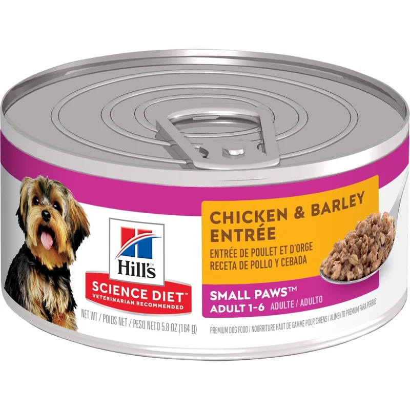 Hill's Science Diet Adult Small Paws Chicken & Barley Entre dog food