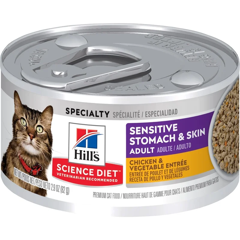 Hill's Science Diet Sensitive Stomach & Skin Chicken & Vegetable Entre Cat Food