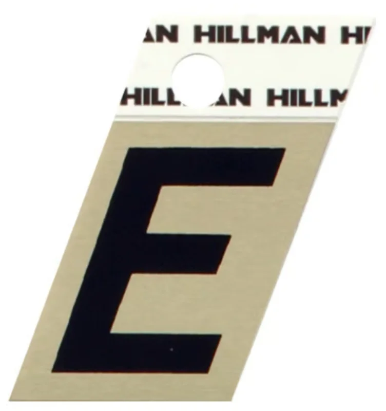 Hillman Adhesive Angle-Cut Letter E Black and Gold (1-1/2")