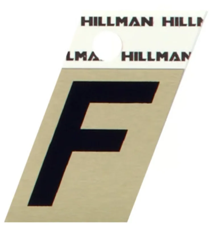 Hillman Adhesive Angle-Cut Letter F Black and Gold (1-1/2")