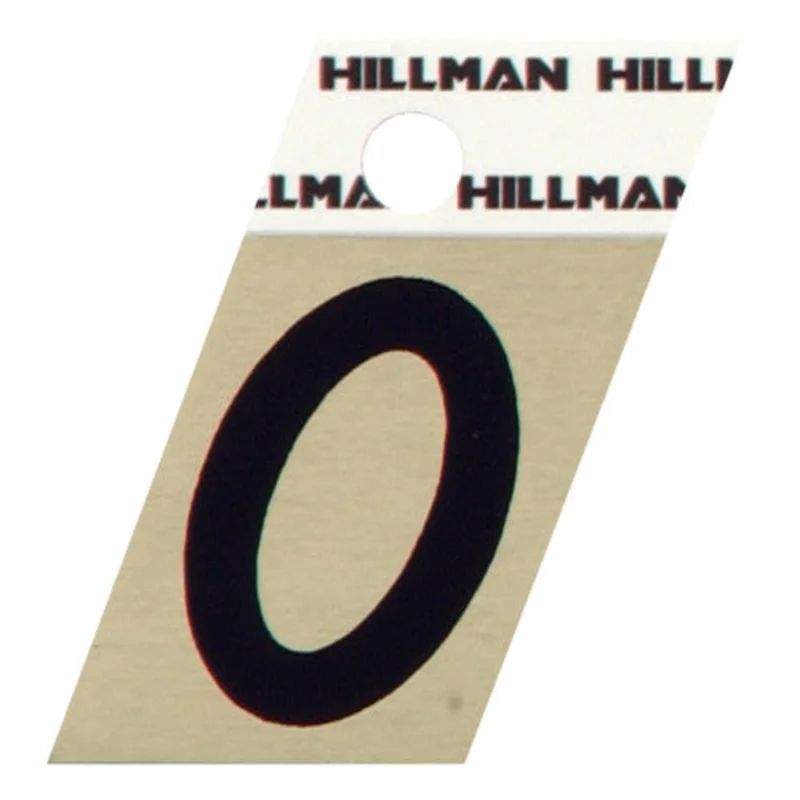 Hillman Adhesive Angle-Cut Letter O Black and Gold