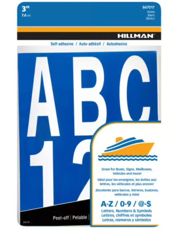 Hillman Adhesive Letter & Number Pack White (3")
