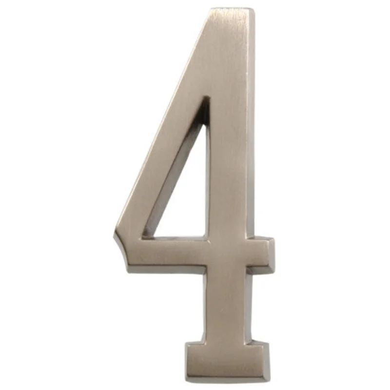 Hillman Distinctions Adhesive House Number 4 Nickel