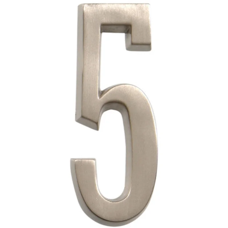 Hillman Distinctions Adhesive House Number 5 Nickel