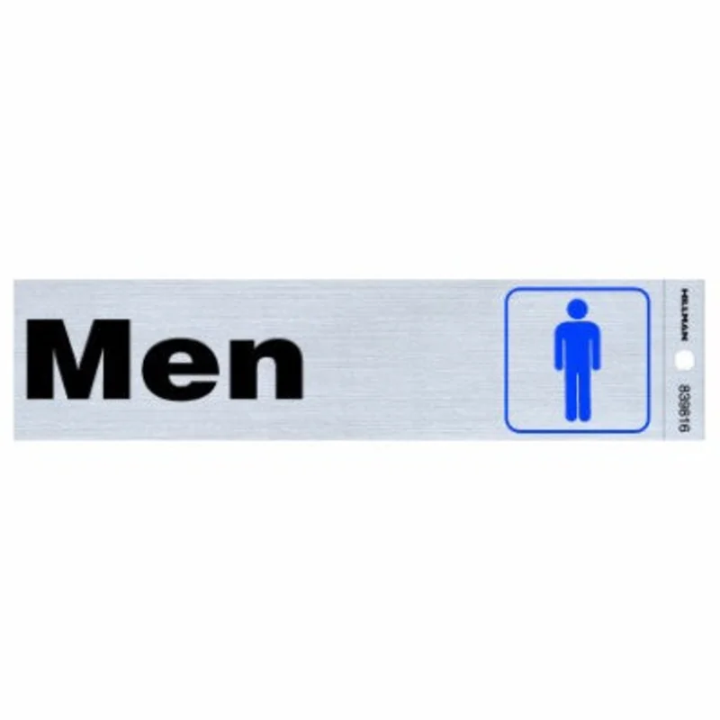 Hillman Men's Restroom Sign (2" x 8")