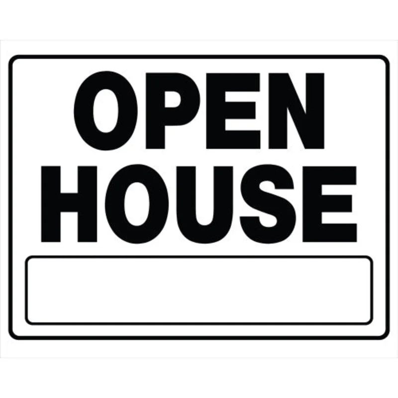 Hillman Open House Sign Black and White with Holder (20" x 24")