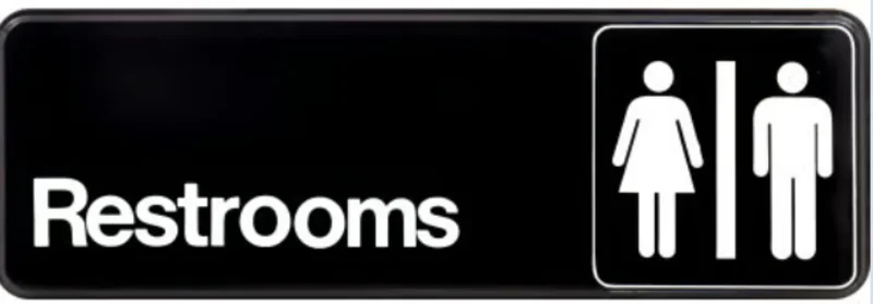 Hillman Unisex Restroom Sign (3" x 9")