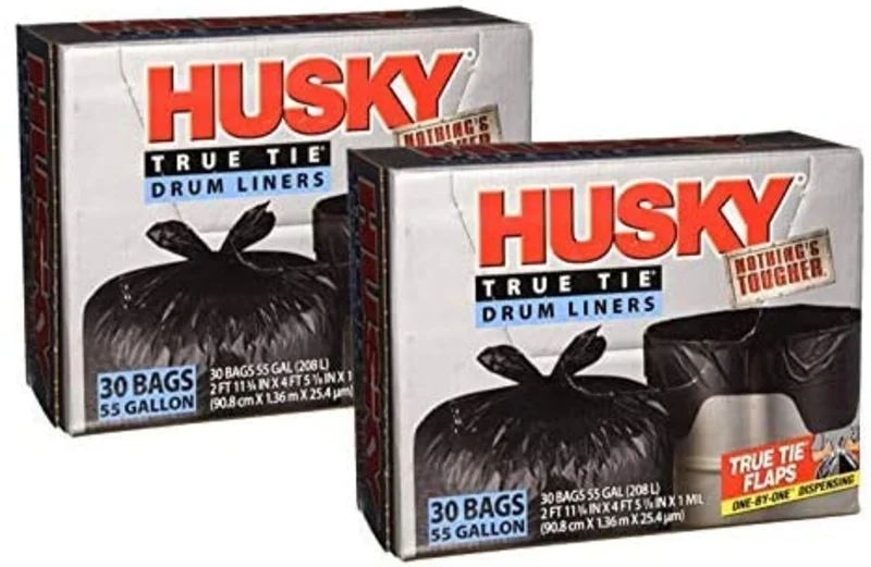Husky HKK55030B True Tie 55-Gallon Drum Liners