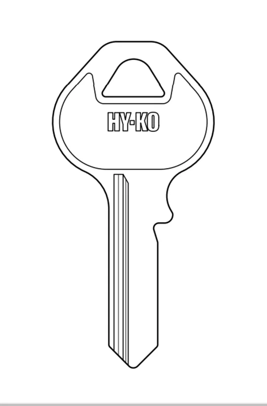 Hy-Ko Master Key Blank M4 Brass Nickel Plated