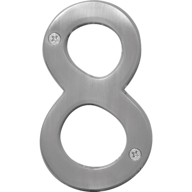 Hy-Ko Prestige Series 4 In. Satin Nickel House Number Eight