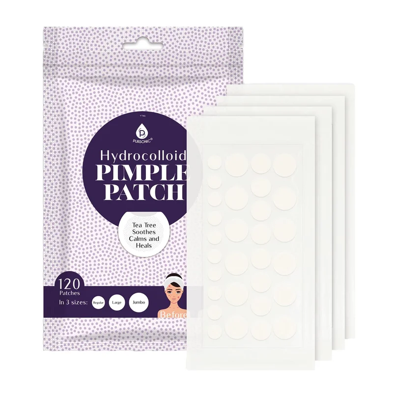 Hydrocolloid Pimple Patch, 120-Count, Multi Size Acne Solution