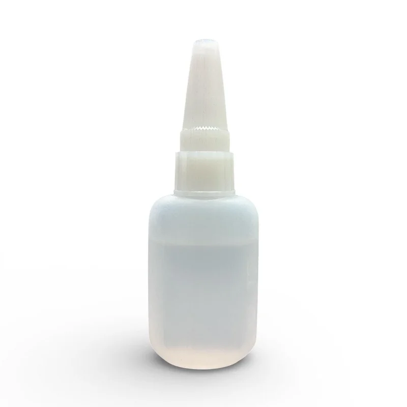 Industrial Grade Empty Superglue Bottles (1oz & 2oz) LDPE Plastic Chemical Resistant Frost White with Pin Cap