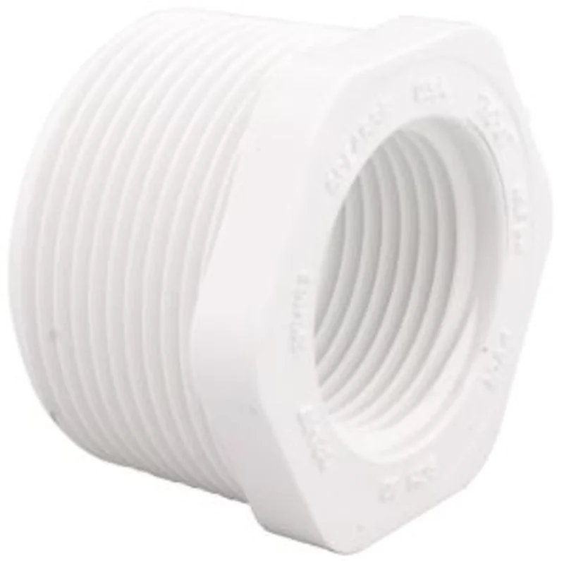 Ipex Xirtec PVC Pipe Reducing Bushing White, 1-1/2 x 1-1/4 in, 1.36 in ID x 1.9 in OD