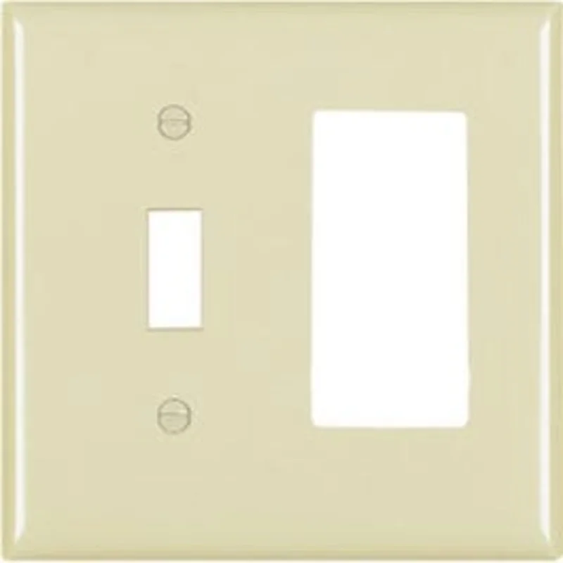 Ivory 1-Toggle & 1 Decorator Opening Nylon Wall Plate