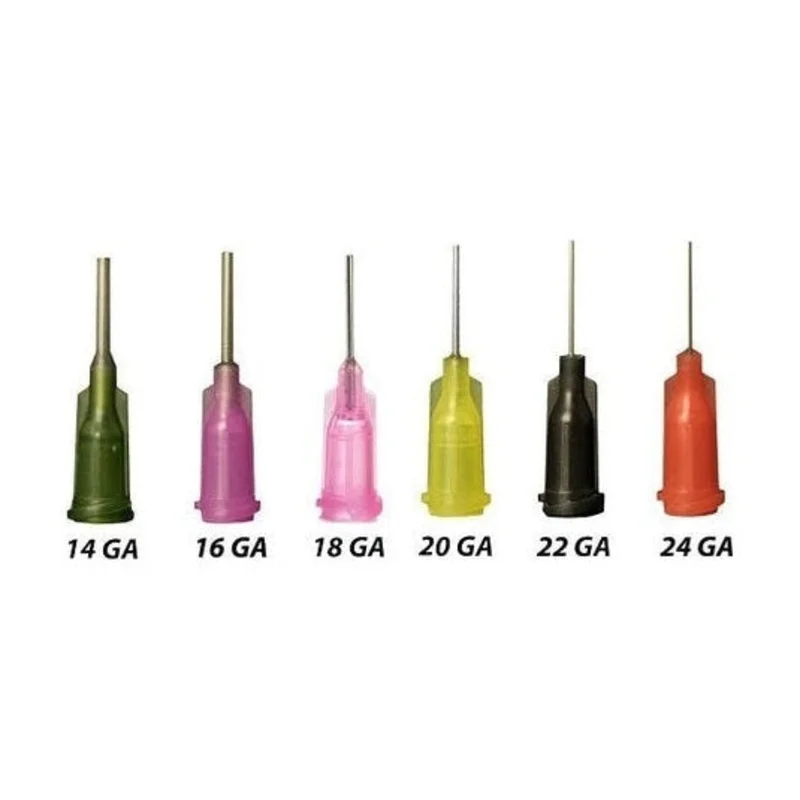Jensen Dispensing Tips (Push-On & Luer-Lock) Variety Packs - Steel 1-Inch (14, 16, 18, 20, 22, 24-Gauge)