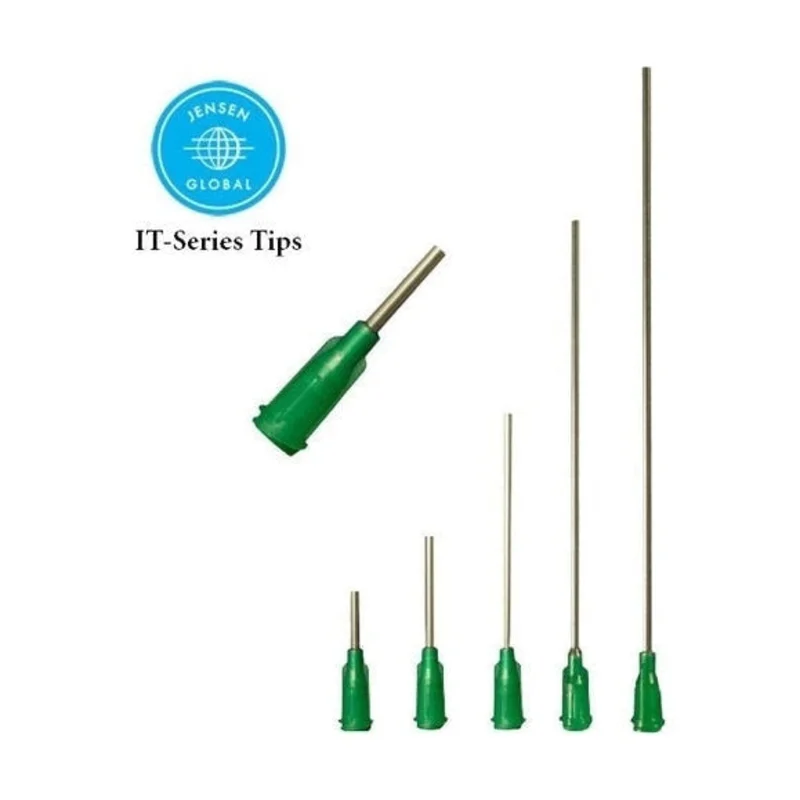 Jensen Steel Straight 14-Gauge Dispensing Tips Olive (Push-On & Luer-Lock) - 1/2-Inch, 1-Inch, 2-Inch, 3-Inch, 4-Inch, 5-Inch