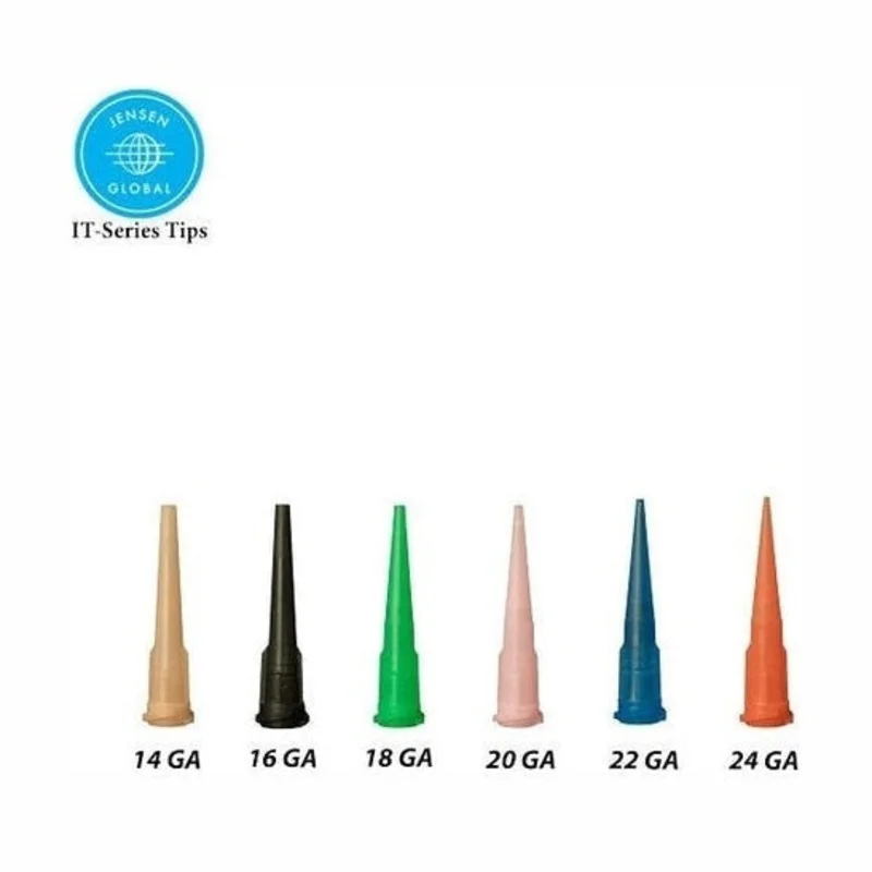 Jensen Tapered-Tip Dispensing Tips Variety of Sizes (Push-On & Luer-Lock) -1.25-inch