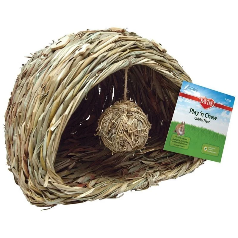 KAYTEE PLAY-N-CHEW CUBBY NEST NATURAL