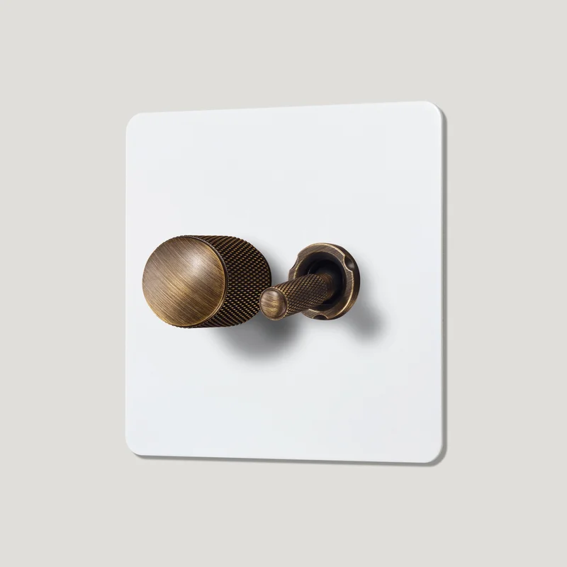 KEPLER 2G Paintable Mixed Switch 1Toggle/ 1Dimmer - Antique Brass