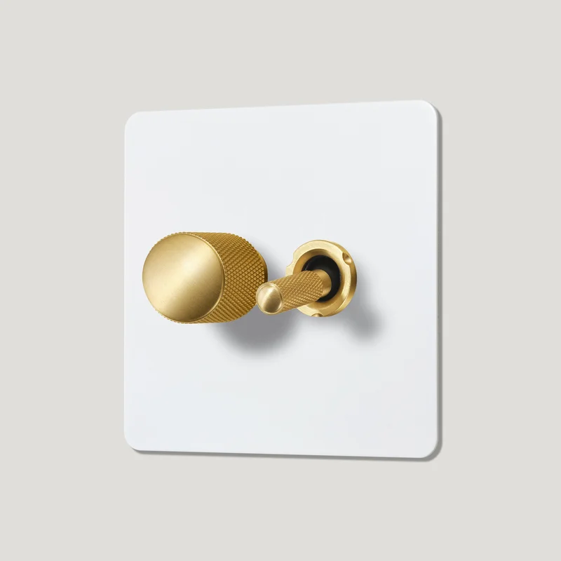 KEPLER 2G Paintable Mixed Switch 1Toggle/ 1Dimmer - Brass