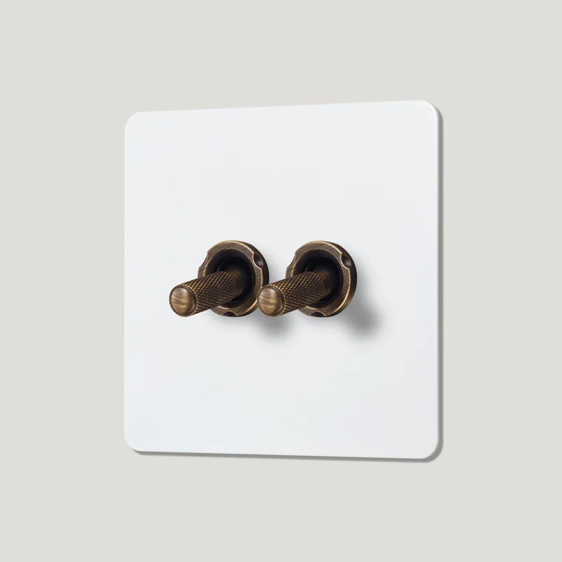 KEPLER 2G Paintable Two Way Toggle Switch - Antique Brass
