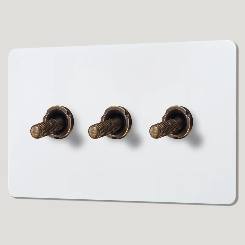 KEPLER 3G Paintable Toggle Switch - Antique Brass
