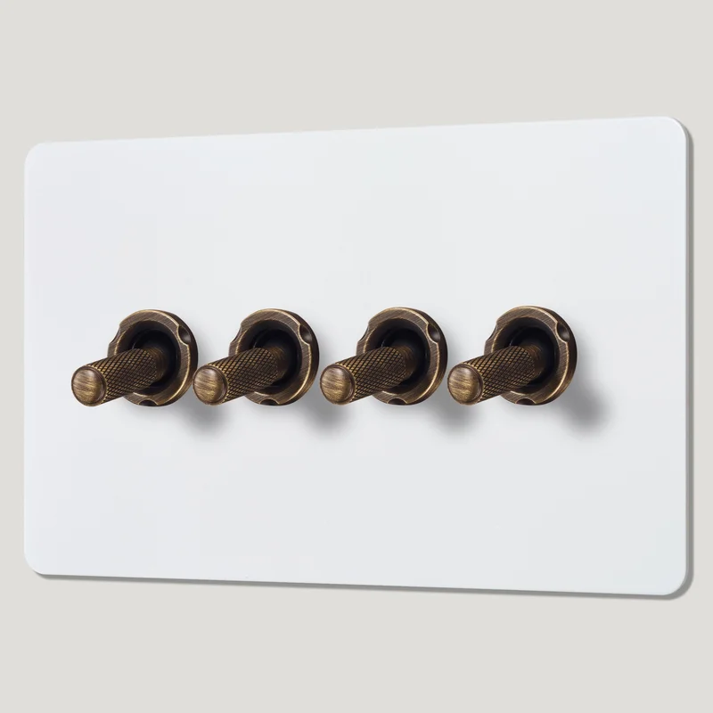 KEPLER 4G Paintable Toggle Switch - Antique Brass