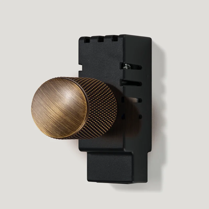 KEPLER Knurled Intermediate Dummy Dimmer Switch - Antique Brass