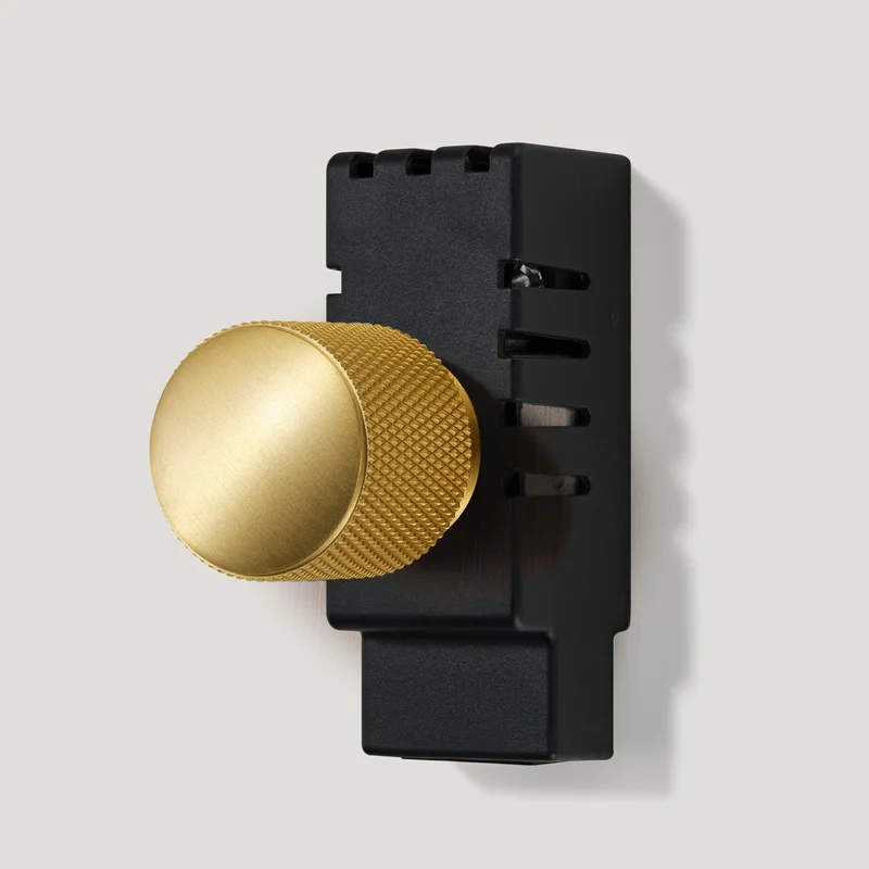 KEPLER Knurled Intermediate Dummy Dimmer Switch - Brass