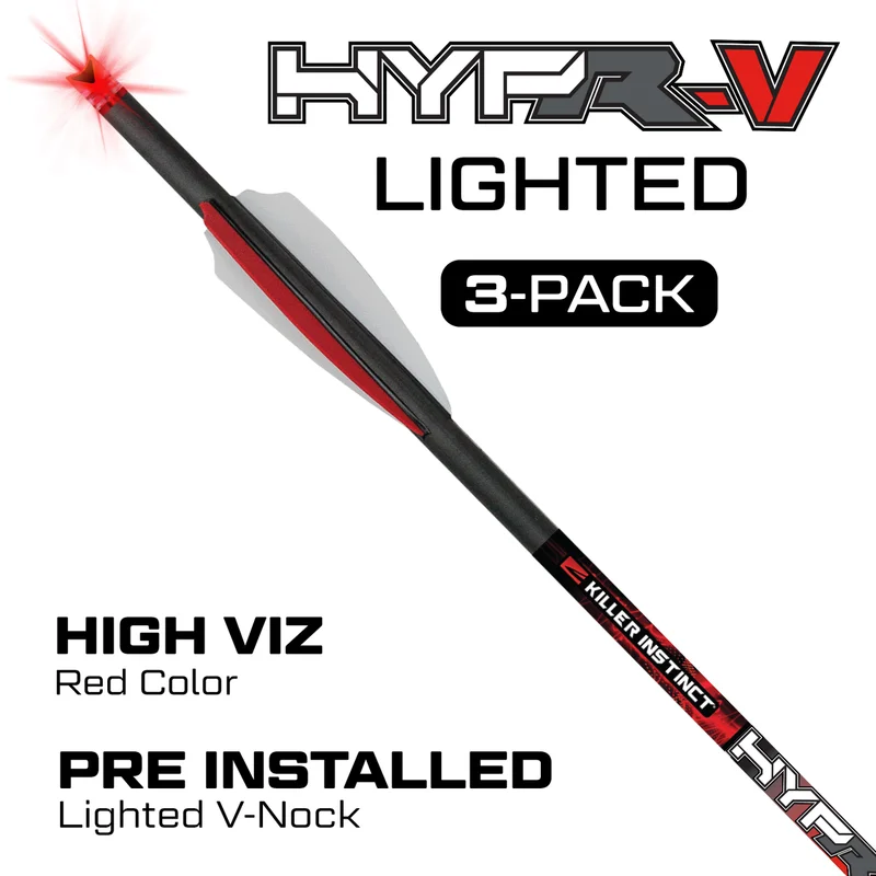 Killer Instinct LIGHTED HYPR-V 20" CROSSBOW BOLTS 3PK