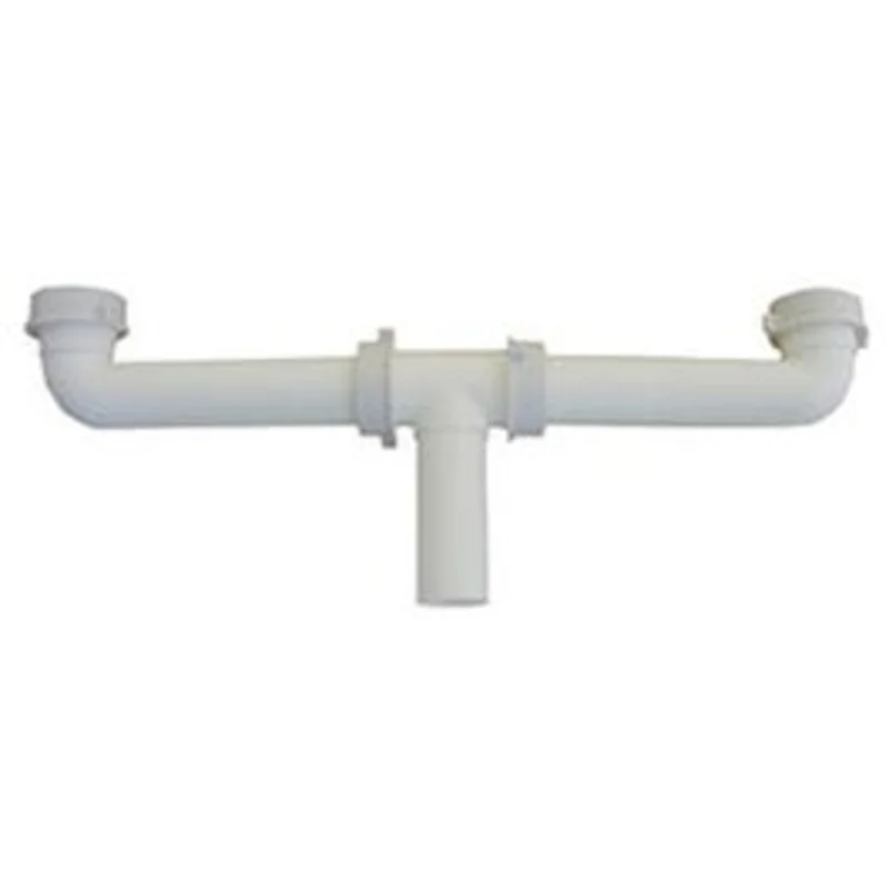 Kitchen Sink Outlet Drain, Center, White Plastic, 1.5 O.D. x 16-In.