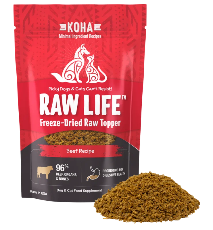 Koha Freeze-Dried Raw Topper Beef Recipe for Dogs and Cats