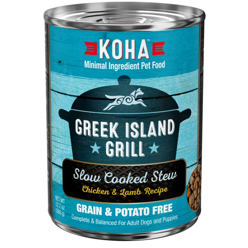 Koha Greek Island Grill Slow Cooked Stew Chicken and Lamb for Dogs