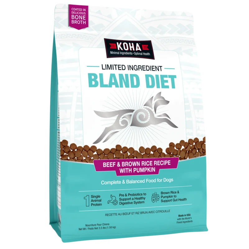 Koha Limited Ingredient Dry Bland Diet Beef & Brown Rice Recipe with Pumpkin for Dogs