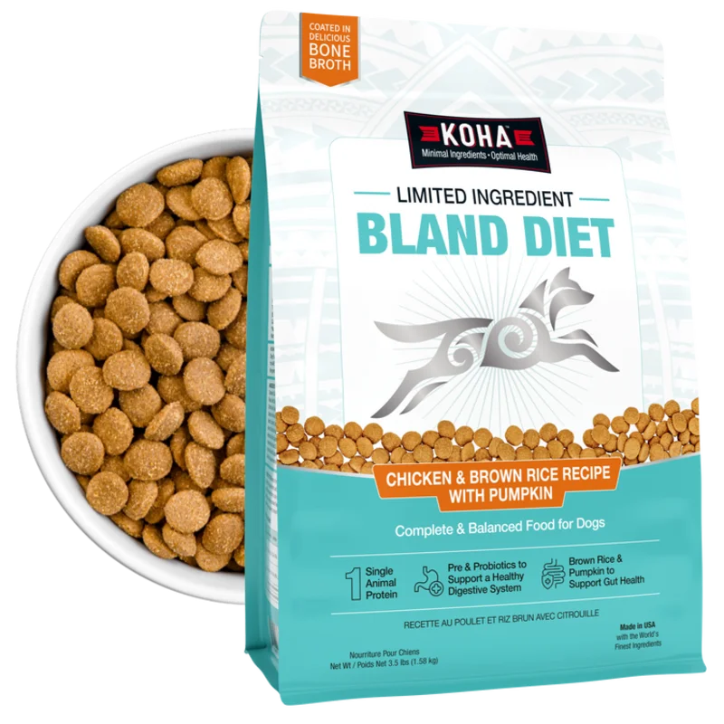 Koha Limited Ingredient Dry Bland Diet Chicken & Brown Rice Recipe with Pumpkin for Dogs