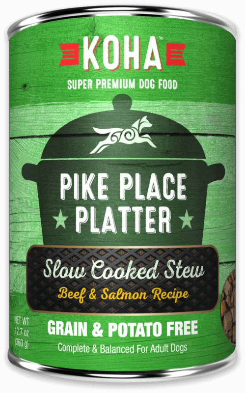 Koha Pike Place Platter Slow Cooked Stew Beef & Salmon Recipe for Dogs