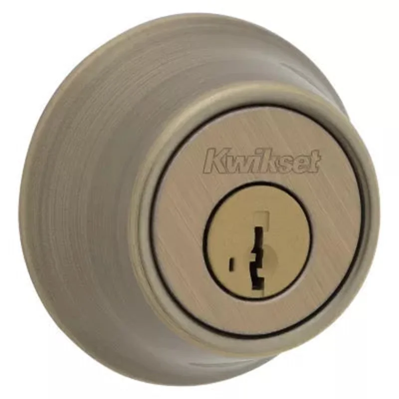 Kwikset 665 Deadbolt - Keyed Both Sides - featuring SmartKey Antique Brass