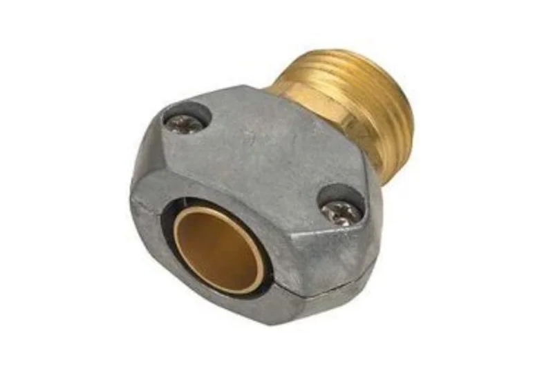 Landscapers Select Hose Coupling Male Brass and zinc Brass and silver